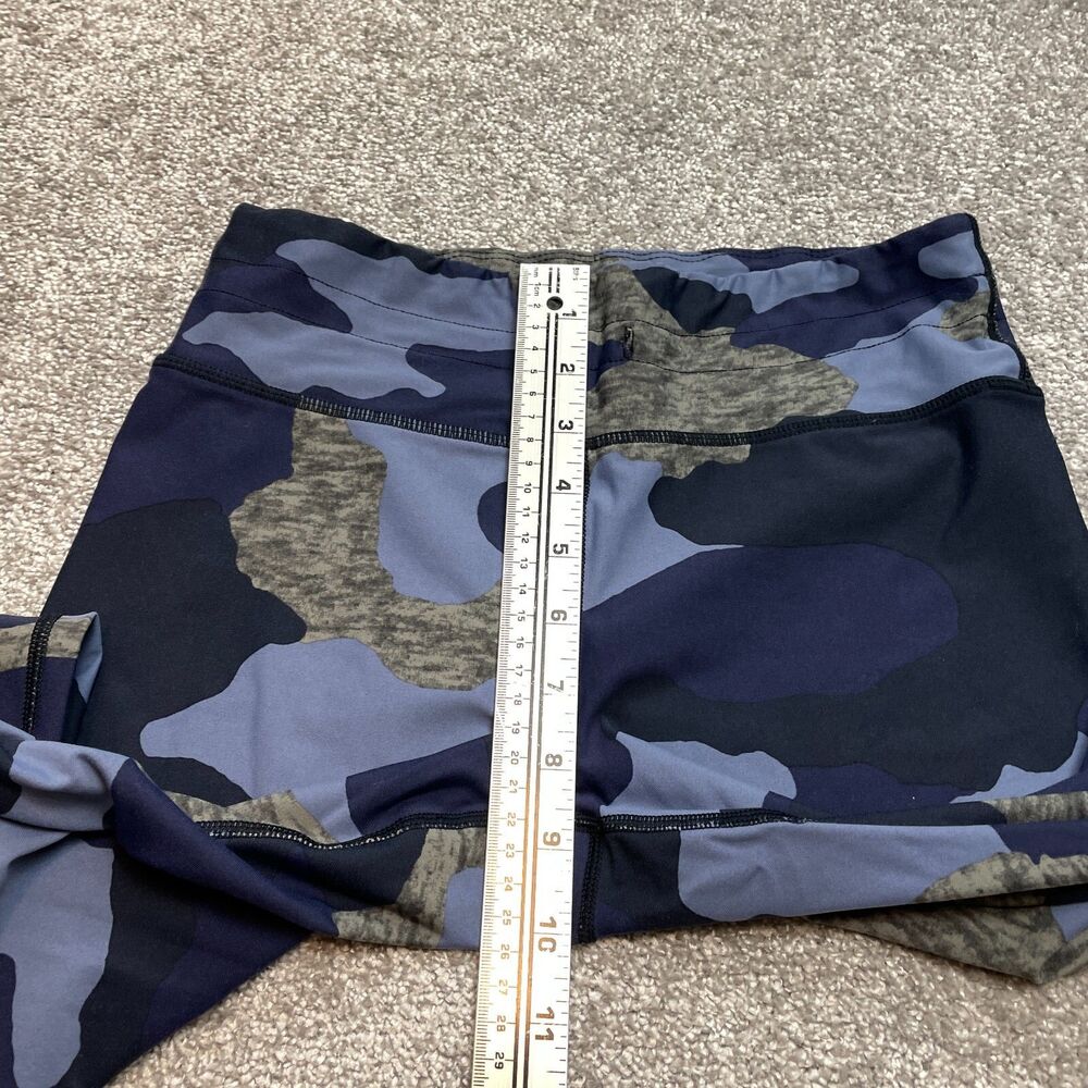 Aerie Chill Play Move Leggings Blue Camo Womens Medium Nylon Stretch Compression - Picture 9 of 13
